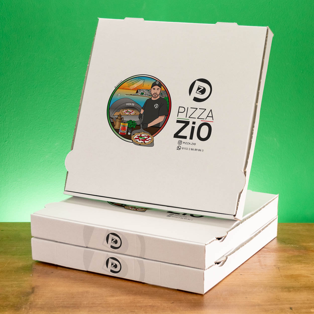 Pizzakarton mit Logo - FSC-zertifiziert, ab 200 Stück, Versand in 4 Tagen