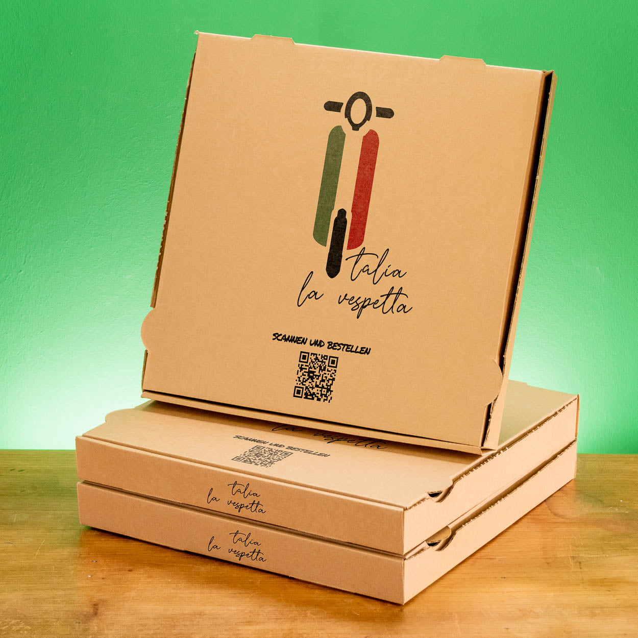 Pizzakarton mit Logo - FSC-zertifiziert, ab 200 Stück, Versand in 4 Tagen