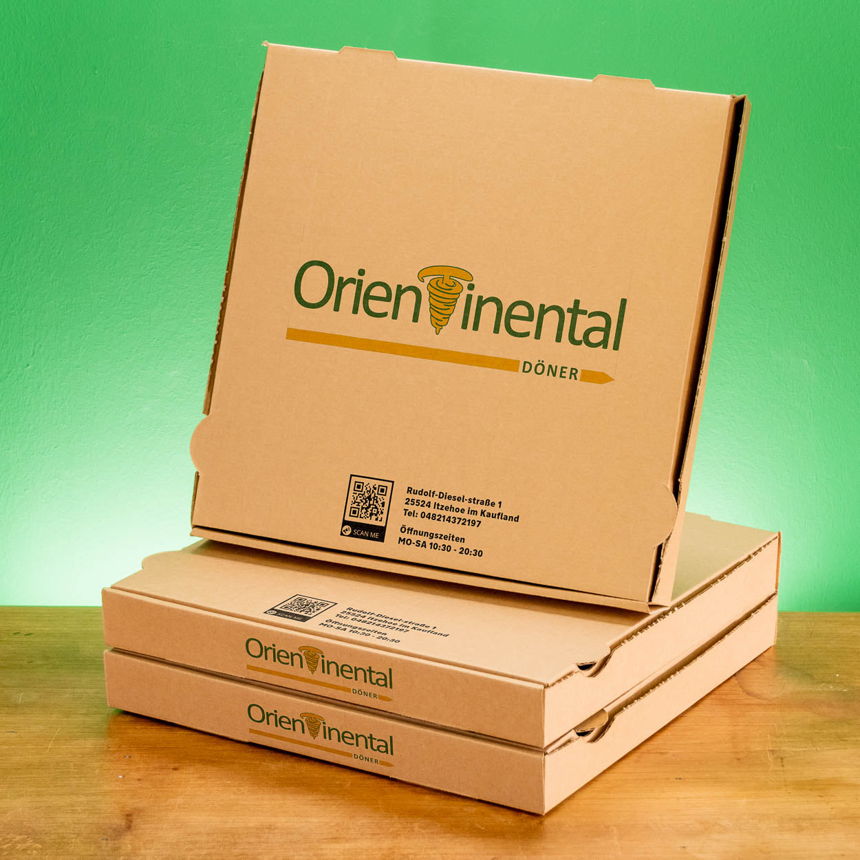 Pizzakarton mit Logo - FSC-zertifiziert, ab 200 Stück, Versand in 4 Tagen