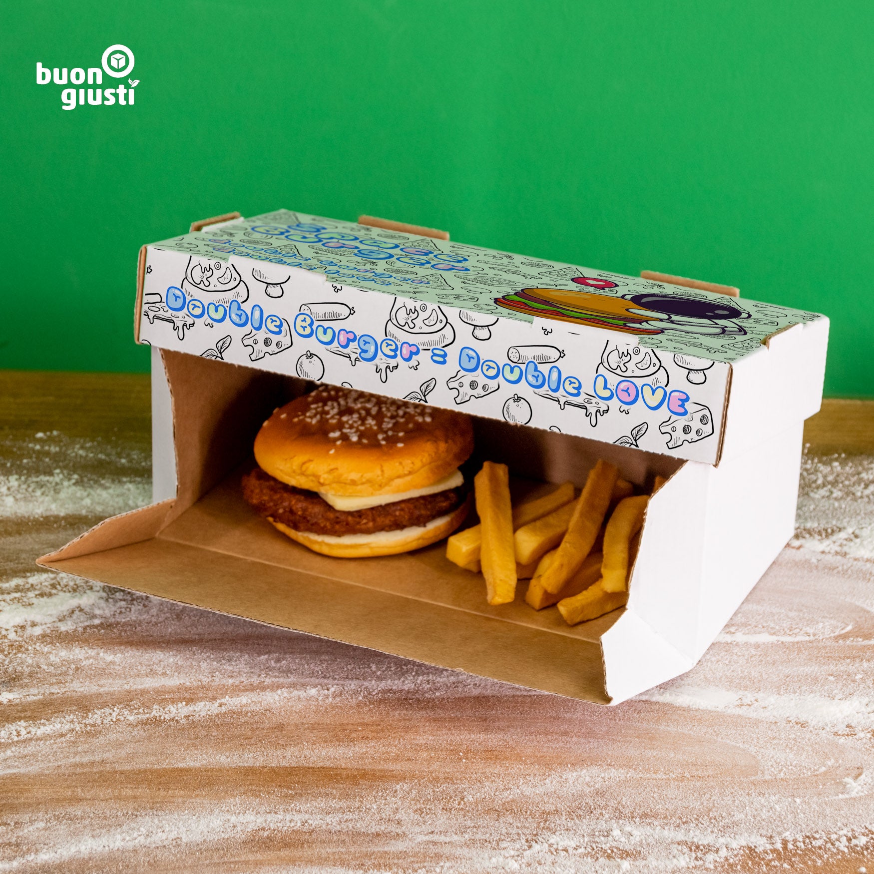 Boîte à hamburger avec logo - Toutes tailles
