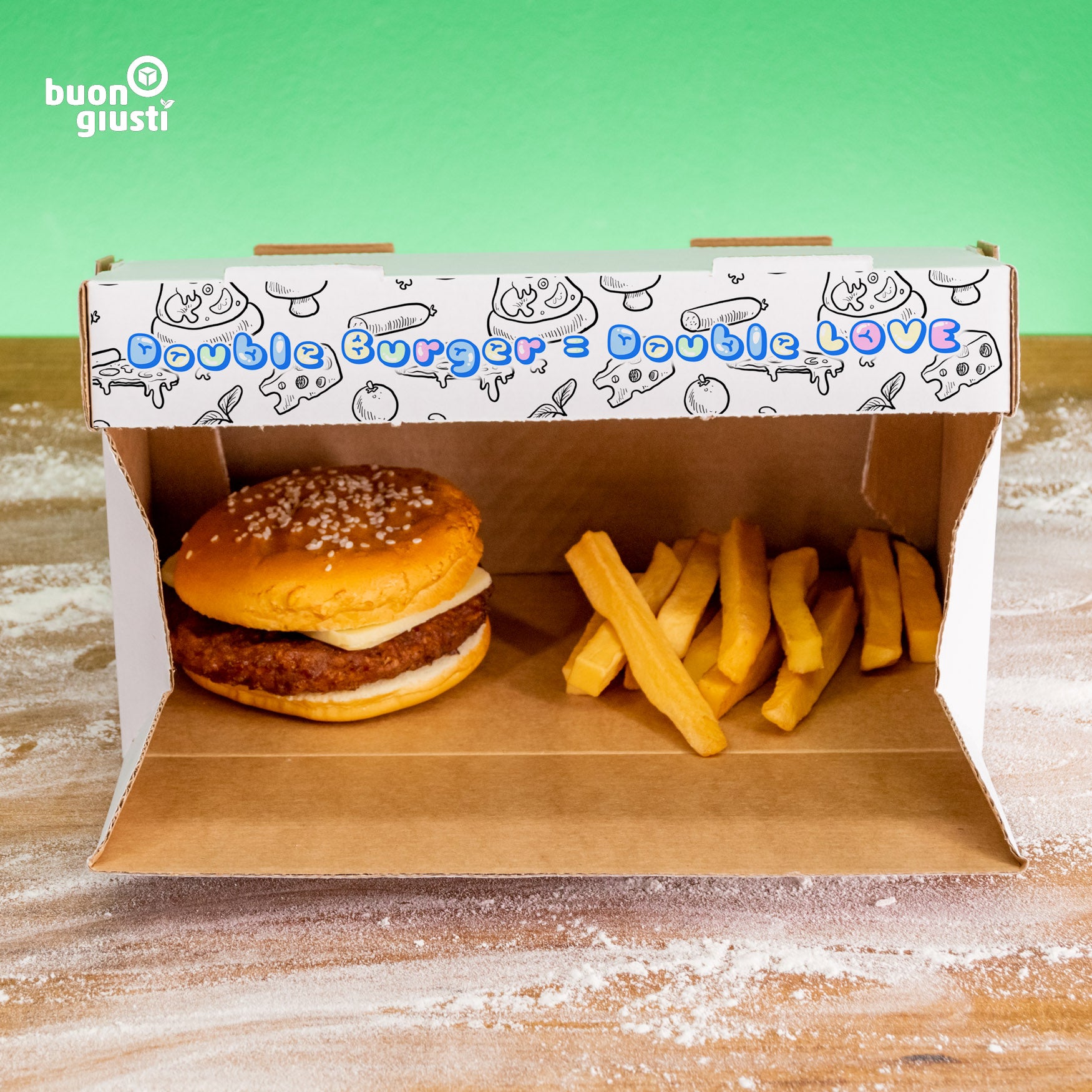 Boîte à hamburger avec logo - Toutes tailles