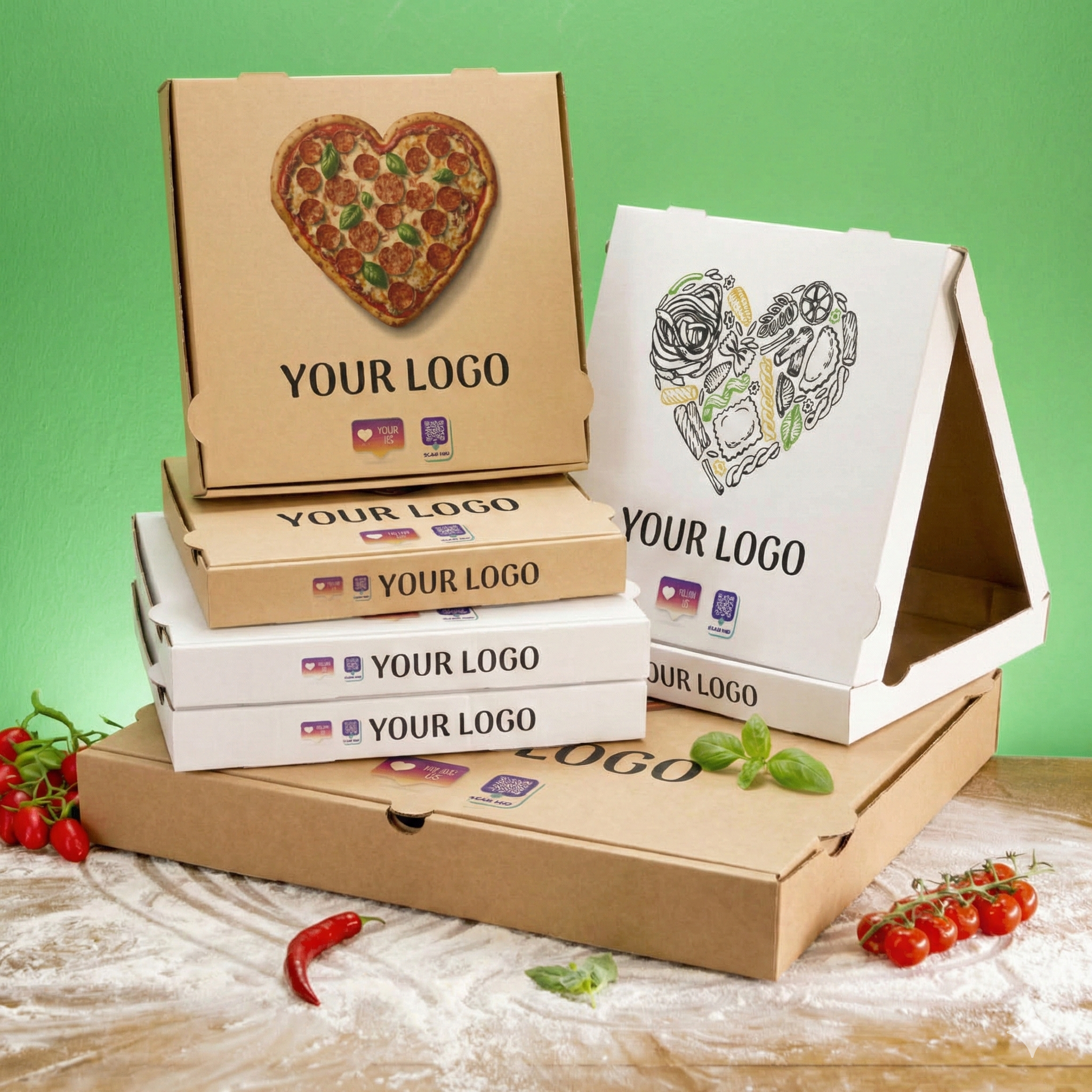 Pizzakarton mit Logo - Alle Größen