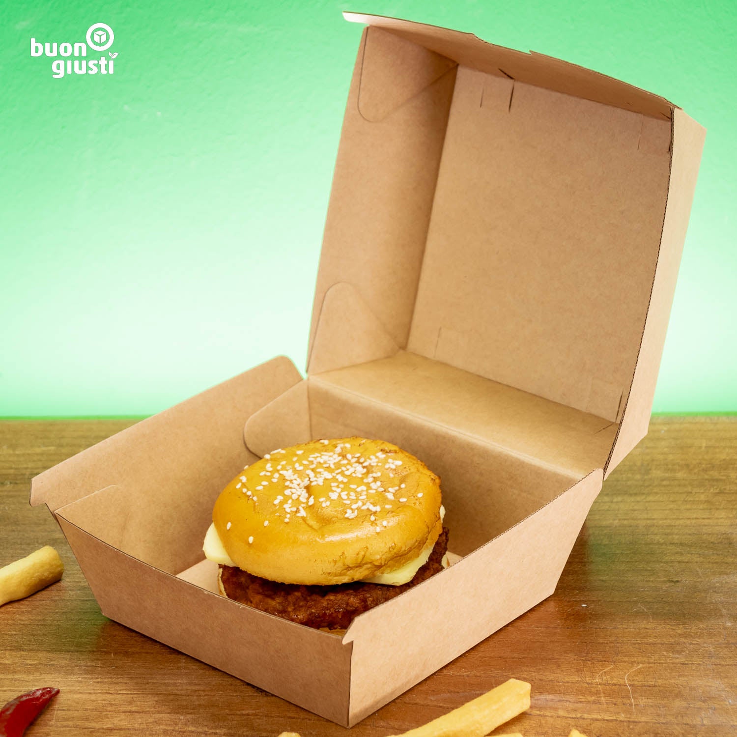 Boîte à hamburger avec logo - Toutes tailles