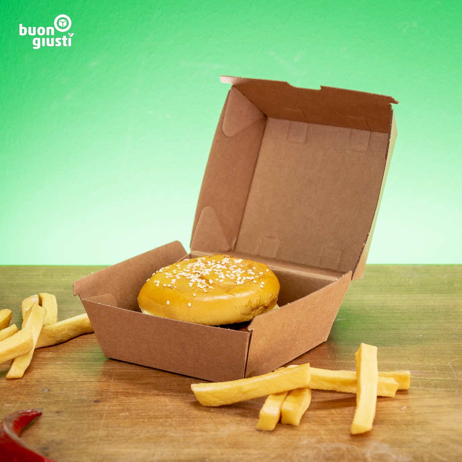 Boîte à hamburger avec logo - Toutes tailles
