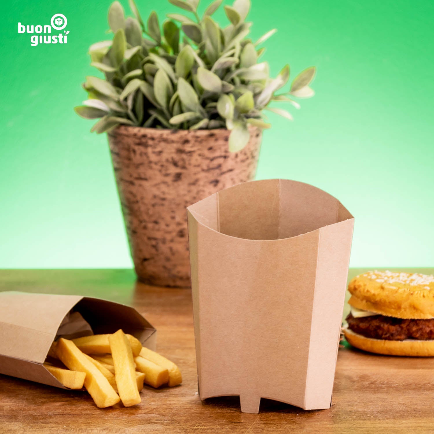 Pommes Schütten aus Karton