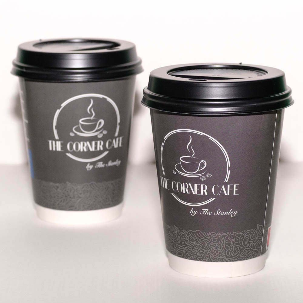 Tazza da asporto premium a doppia parete – A doppia parete, rivestita in PE e personalizzabile online