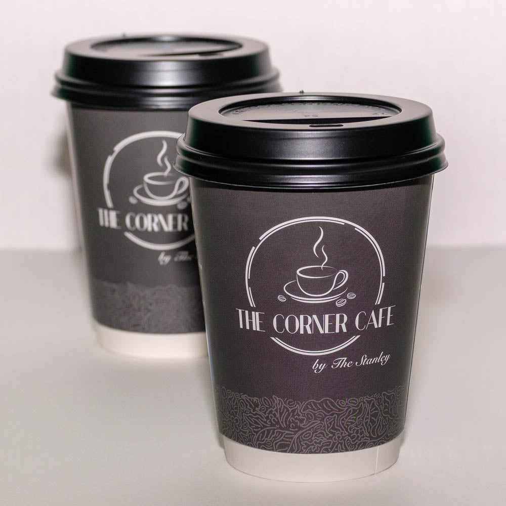 Tazza da asporto premium a doppia parete – A doppia parete, rivestita in PE e personalizzabile online