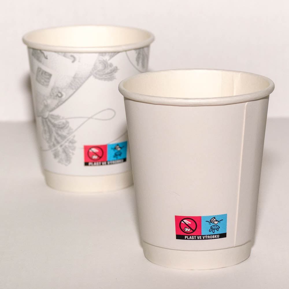 Tazza da asporto premium a doppia parete – A doppia parete, rivestita in PE e personalizzabile online