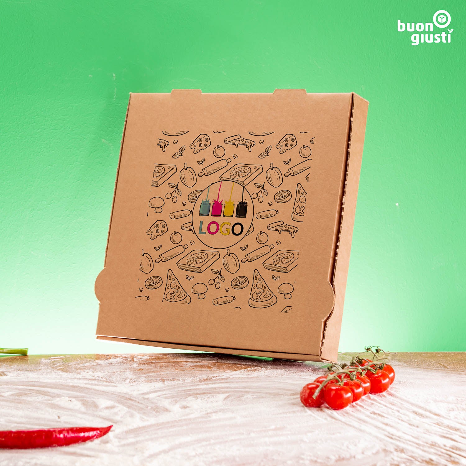 Pizzakarton mit Logo - Alle Größen