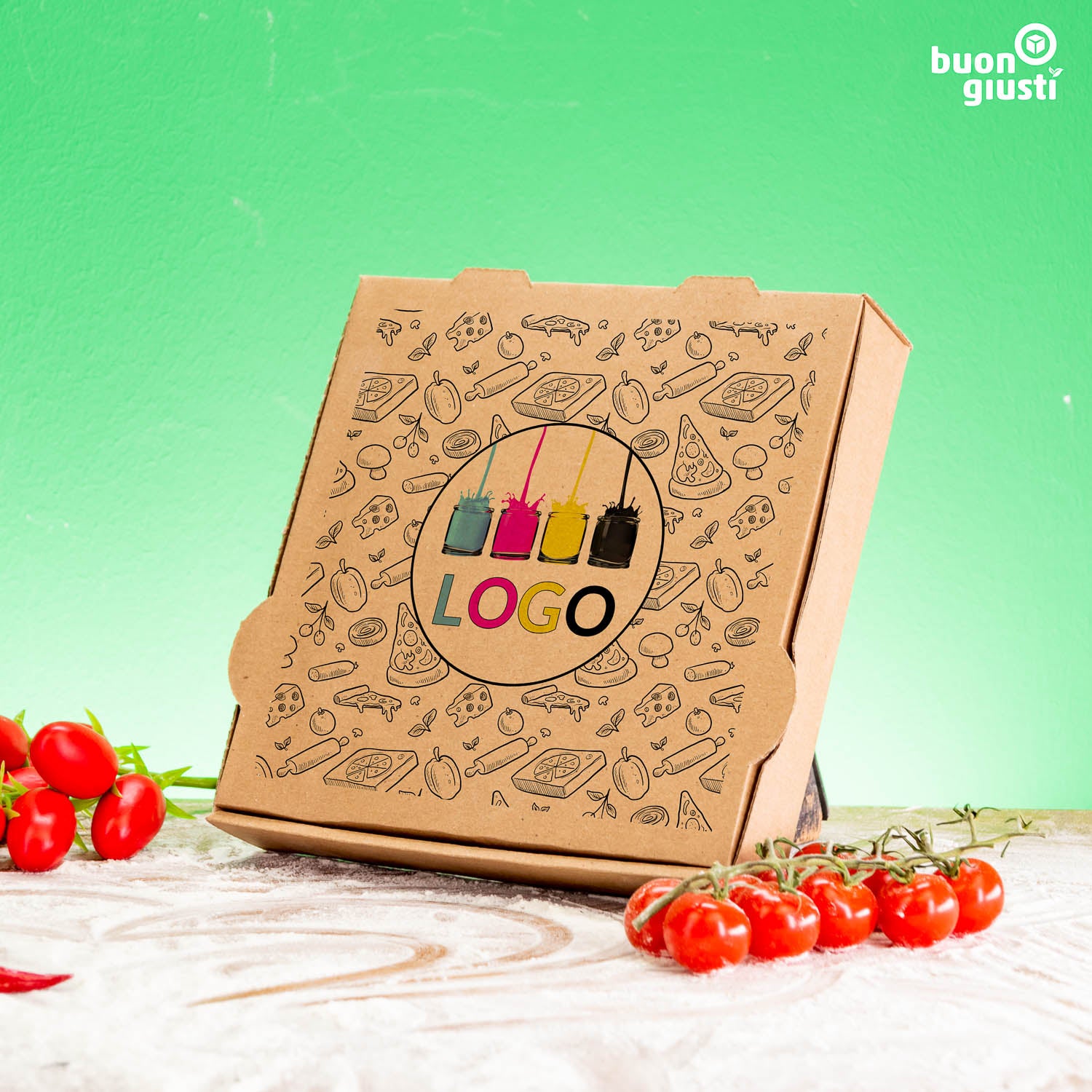 Pizzakarton mit Logo - Alle Größen