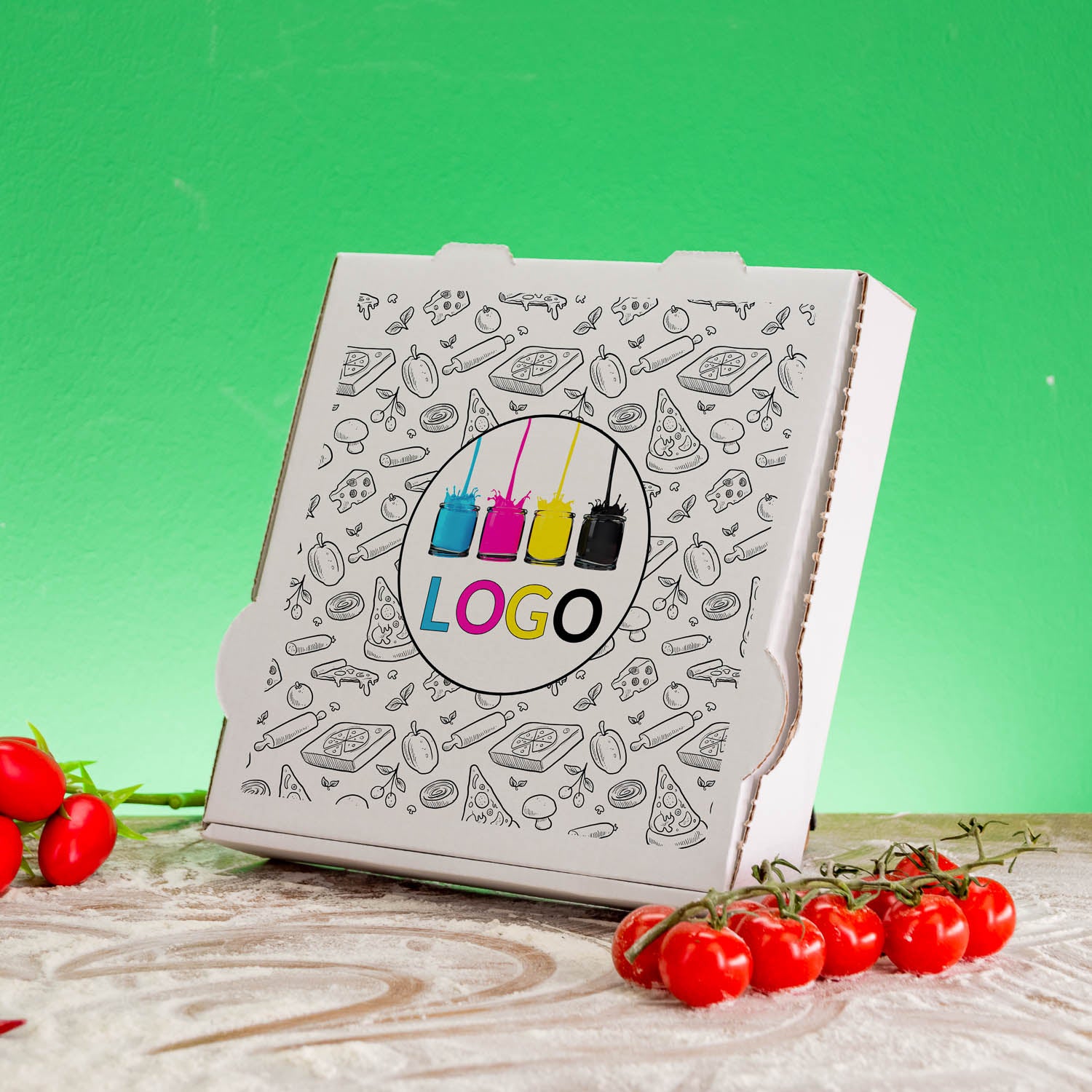 Pizzakarton mit Logo - Alle Größen