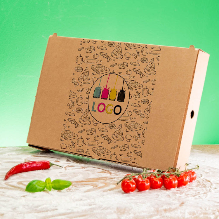 Flammkuchen & Pinsa Pizzakarton mit Logo - FSC-zertifiziert, ab 200 Stück, Versand in 4 Tagen