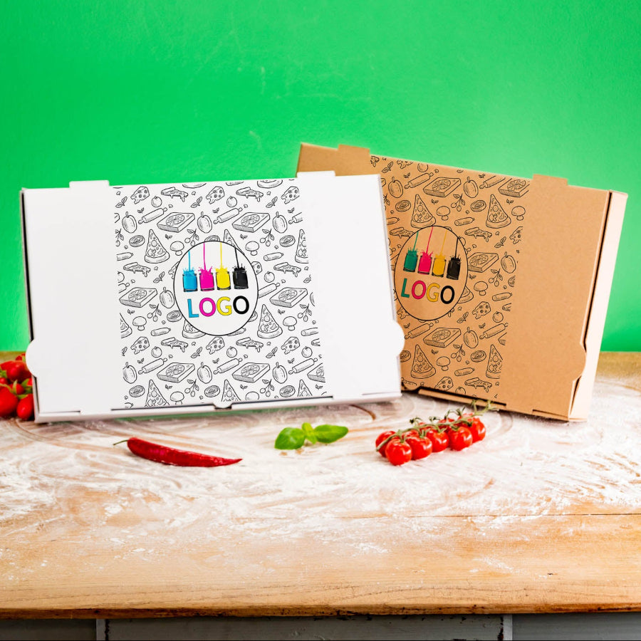 Pinsa Pizzakarton mit Logo - Alle Größen