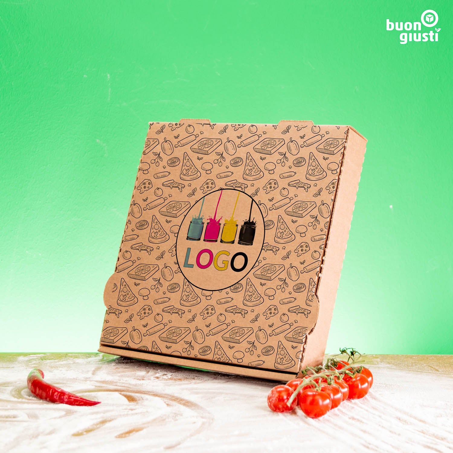 Pizzakarton mit Logo - Alle Größen