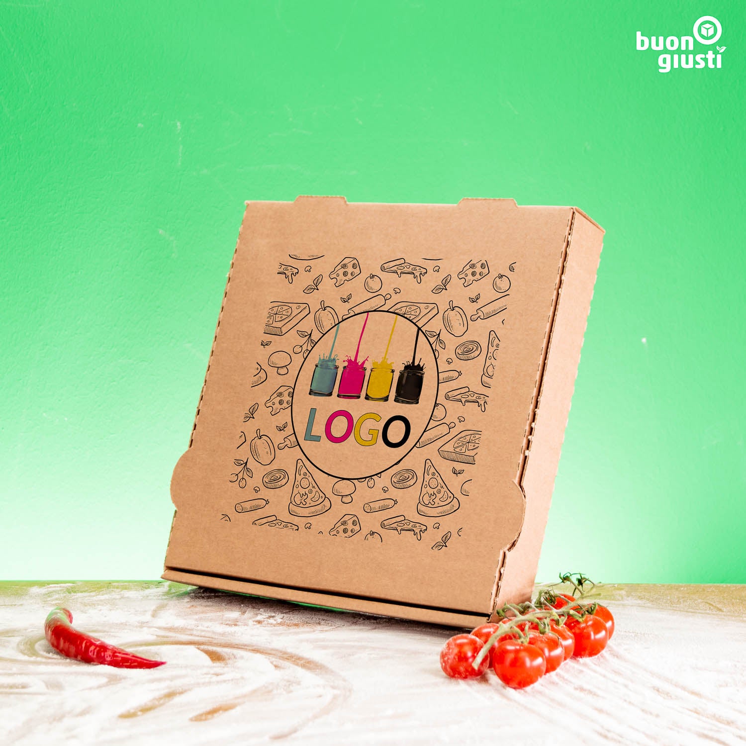 Pizzakarton mit Logo - Alle Größen