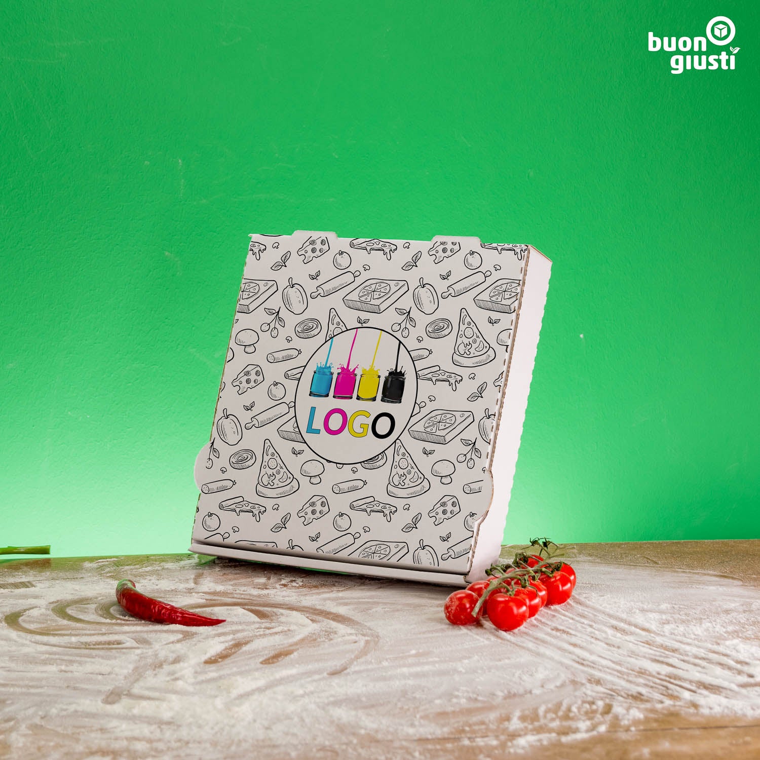 Pizzakarton mit Logo - Alle Größen