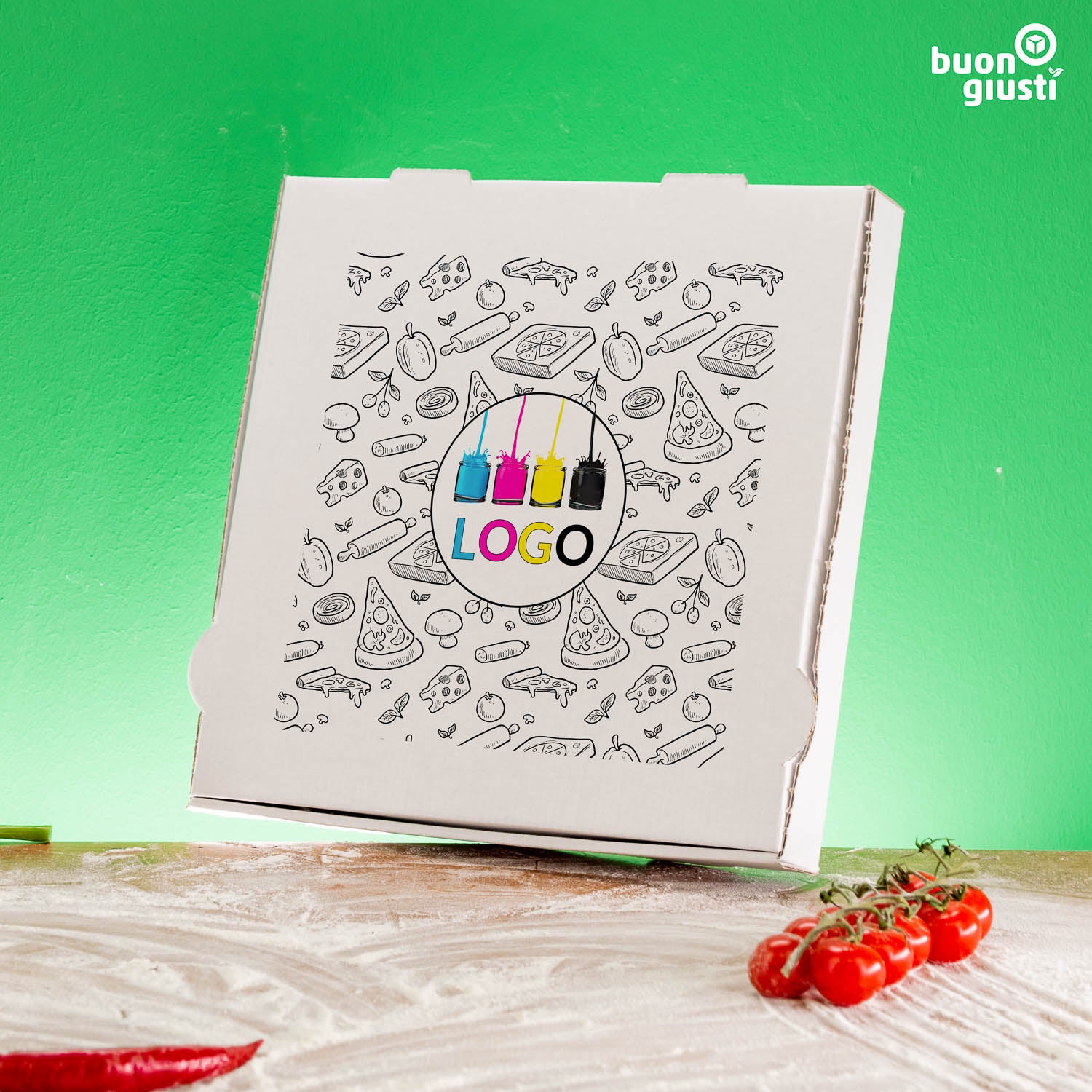 Pizzakarton mit Logo - Alle Größen