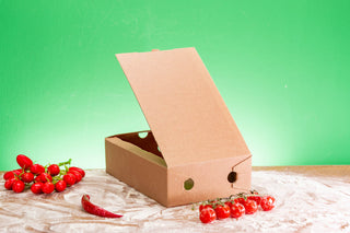Brauner Calzone-Karton 27 x 17 x 7 cm ohne Logo, gestapelt