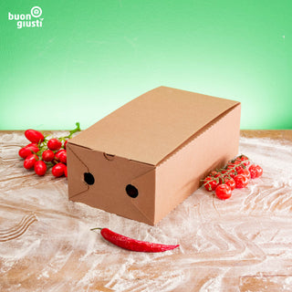 Brauner Calzone-Karton 30 x 16 x 10 cm ohne Logo, Seitenansicht