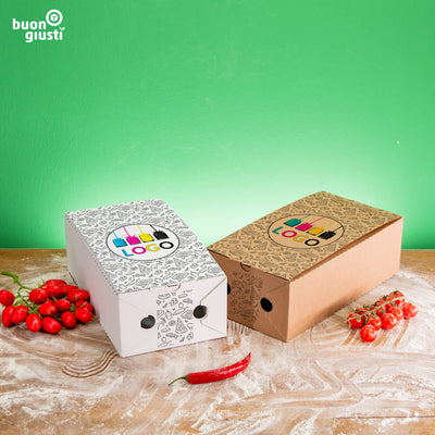 Calzonekarton mit Logo