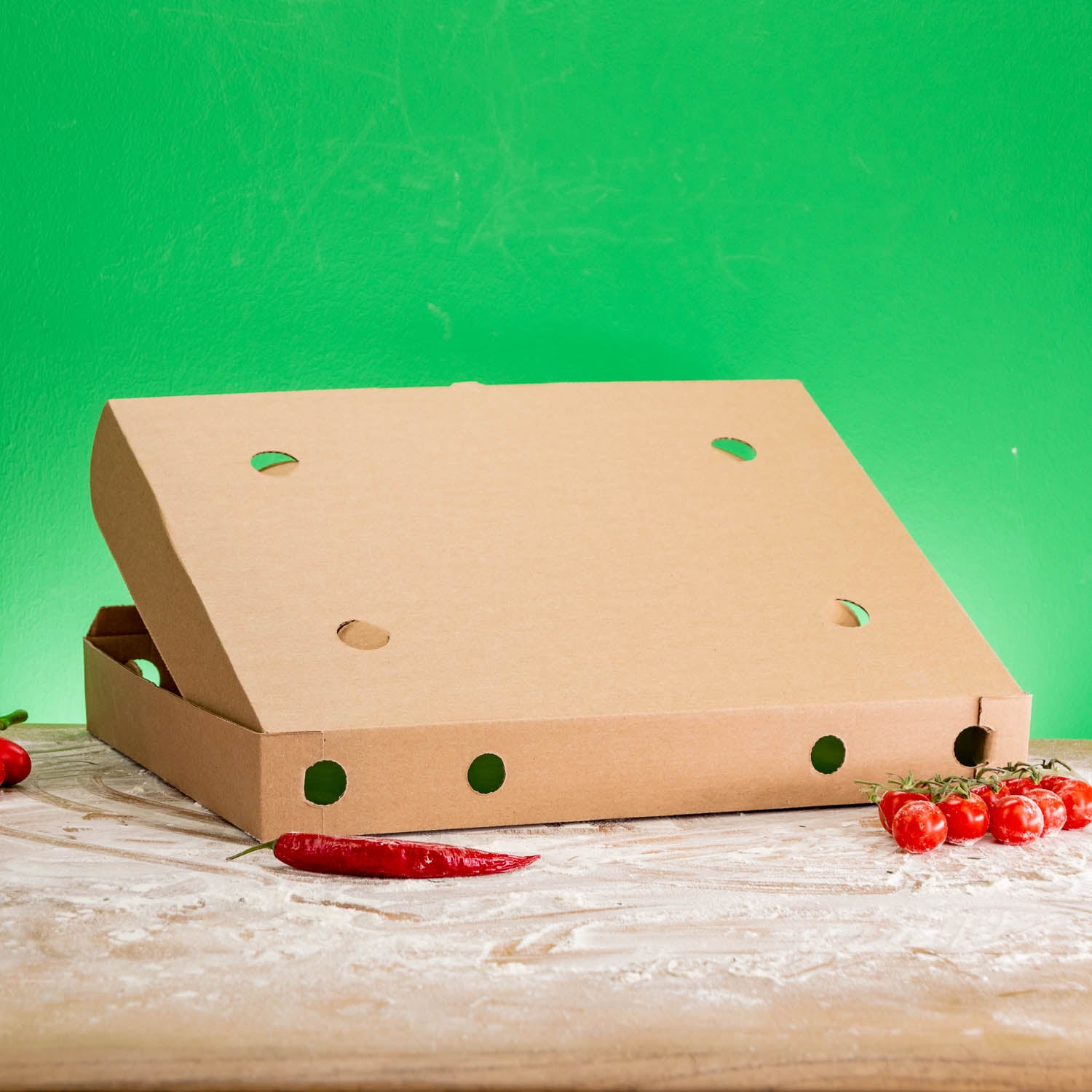 Scatole per Flammkuchen e Pinsa con logo - Certificazione FSC, da 200 pezzi, spedizione in 4 giorni