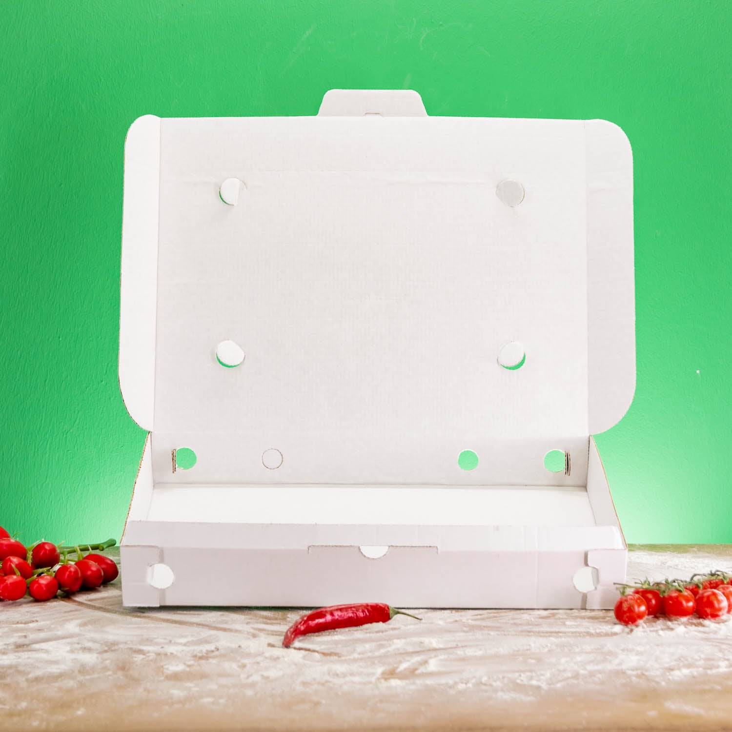 Scatole per Flammkuchen e Pinsa con logo - Certificazione FSC, da 200 pezzi, spedizione in 4 giorni