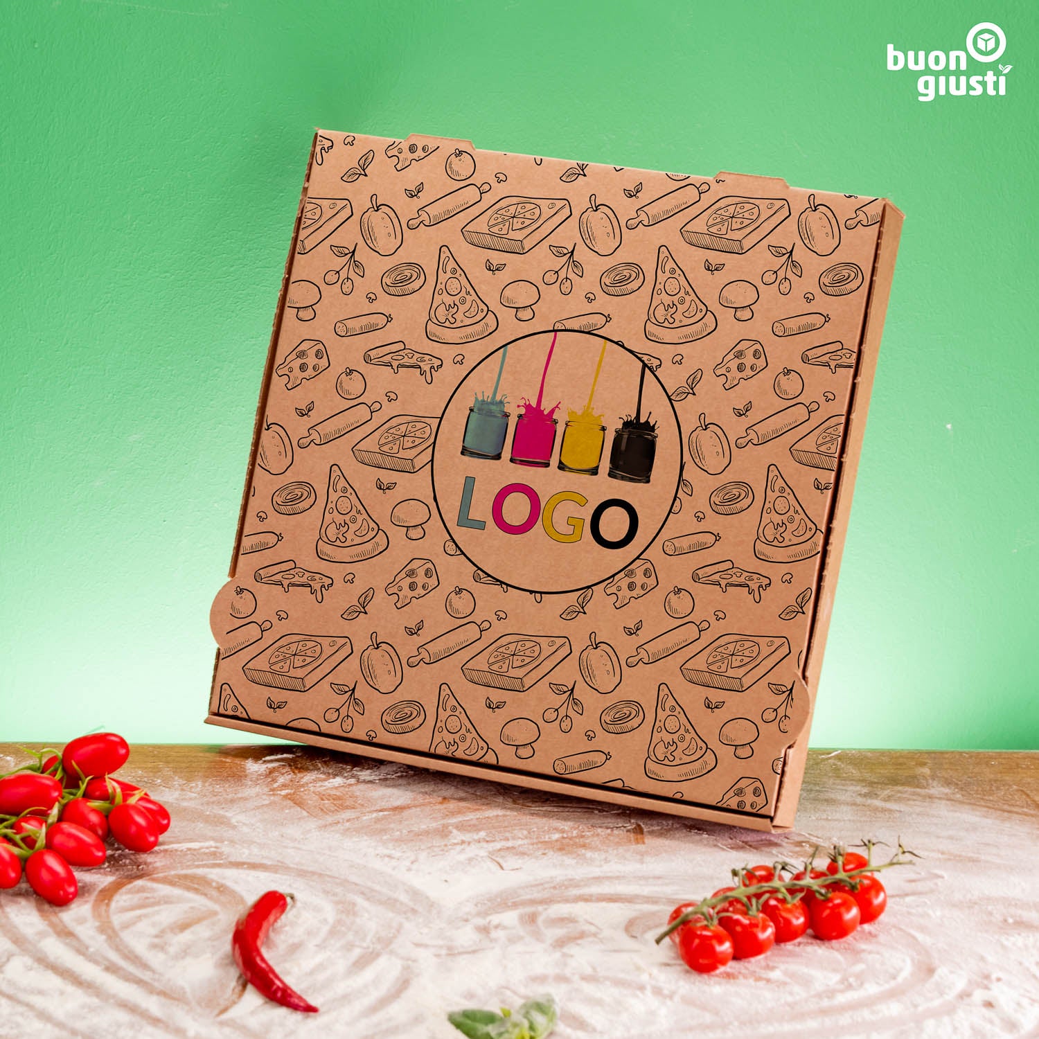Pizzakarton mit Logo - Alle Größen