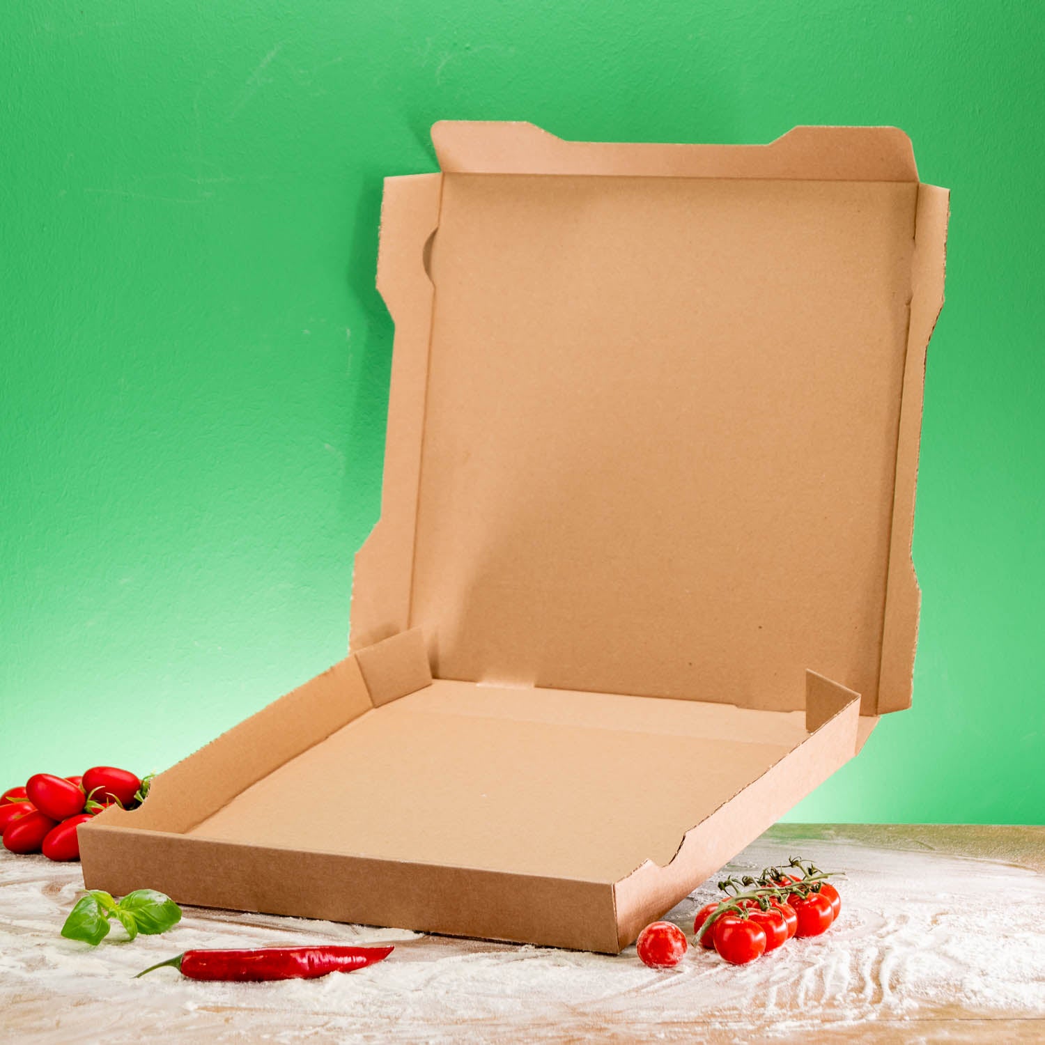 Boîte à pizza sans logo - certifiée FSC, à partir de 200 pièces, expédition en 4 jours