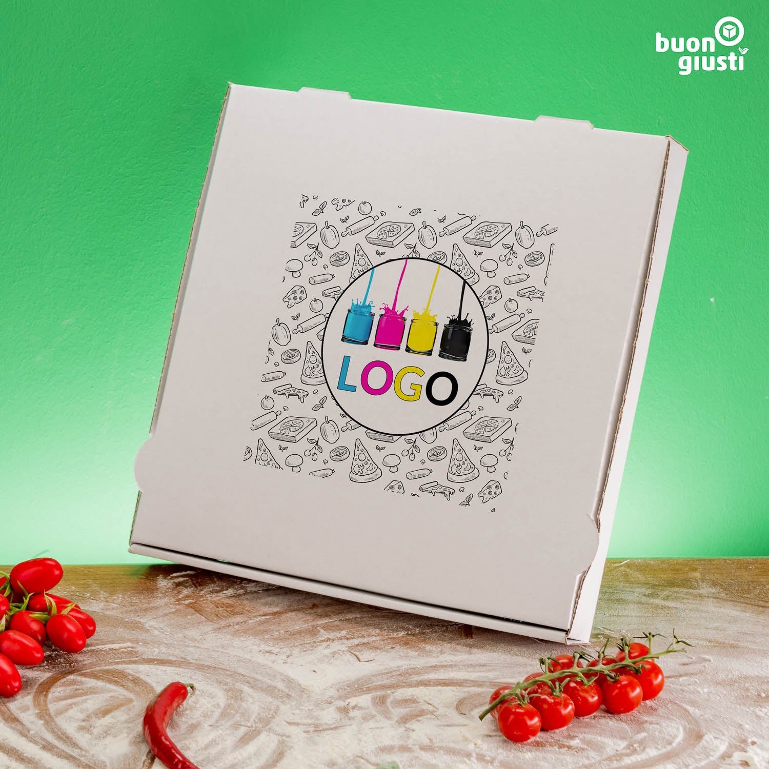 Pizzakarton mit Logo - Alle Größen