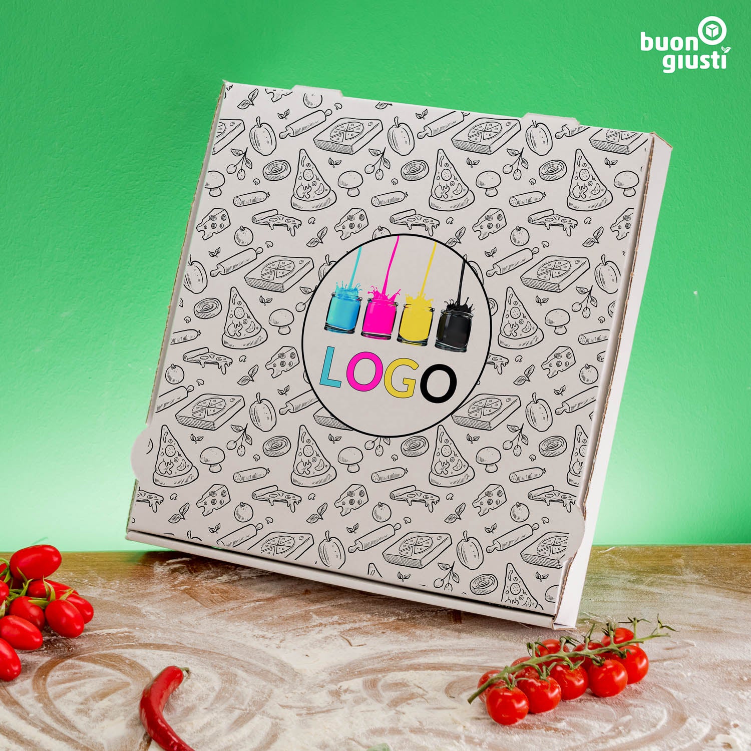 Pizzakarton mit Logo - Alle Größen