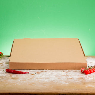 Brauner Pizzakarton 40 x 40 x 4 cm ohne Logo, Detailansicht