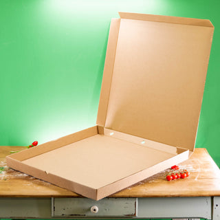 Brauner Partypizza-Karton 60 x 60 x 5 cm ohne Logo