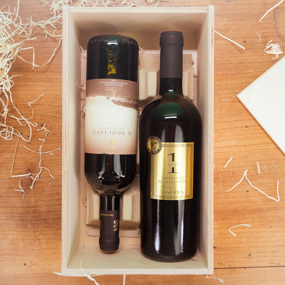 Individual Wine Box - Wooden Box for Gifts and Wine Bottles with Logo