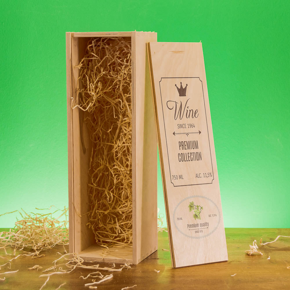 Individual Wine Box - Wooden Box for Gifts and Wine Bottles with Logo