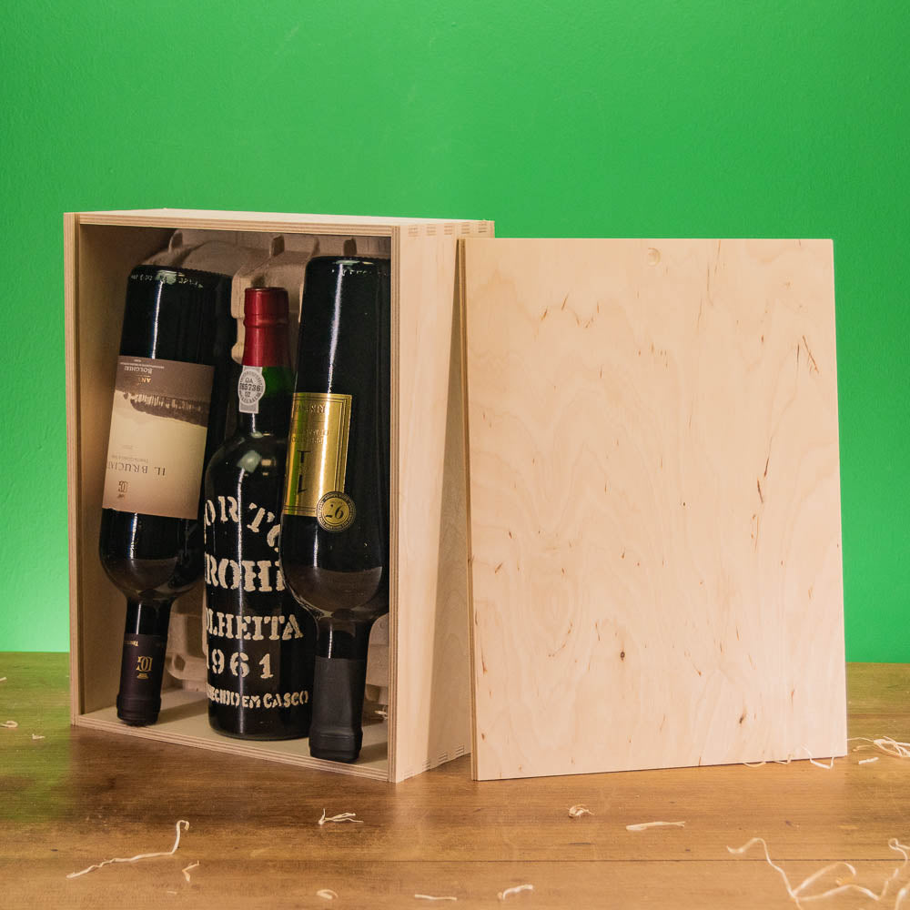 Individual Wine Box - Wooden Box for Gifts and Wine Bottles with Logo