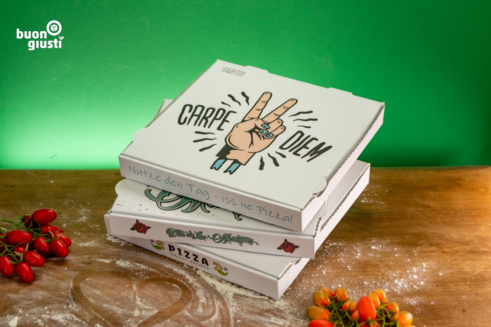 Personalized pizza boxes for events – from 25 pieces with your own design