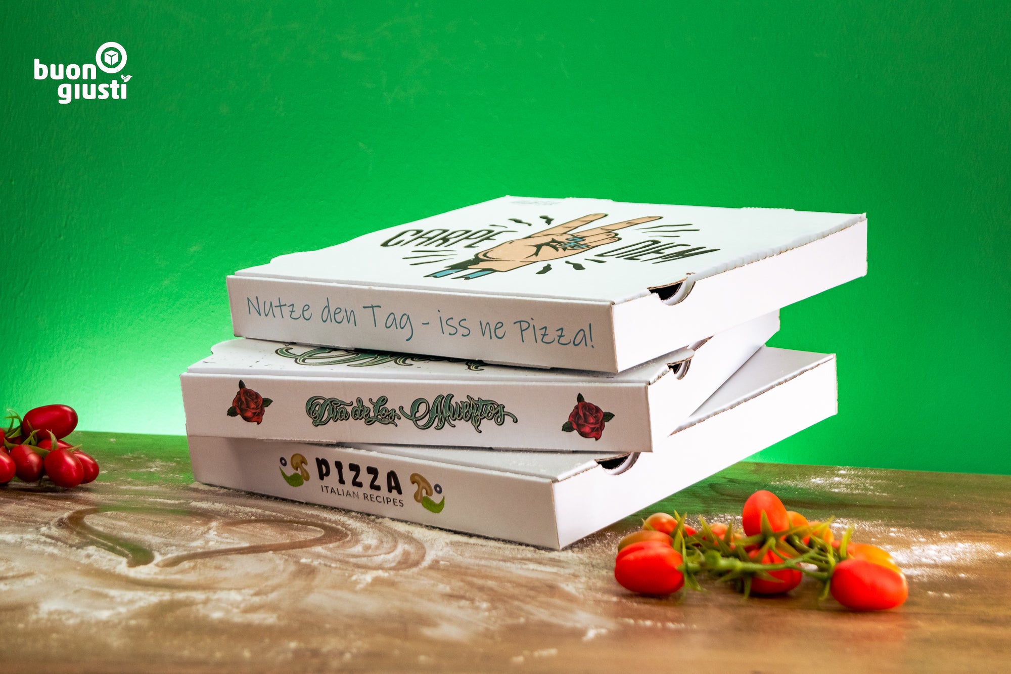 Personalized pizza boxes for events – from 25 pieces with your own design