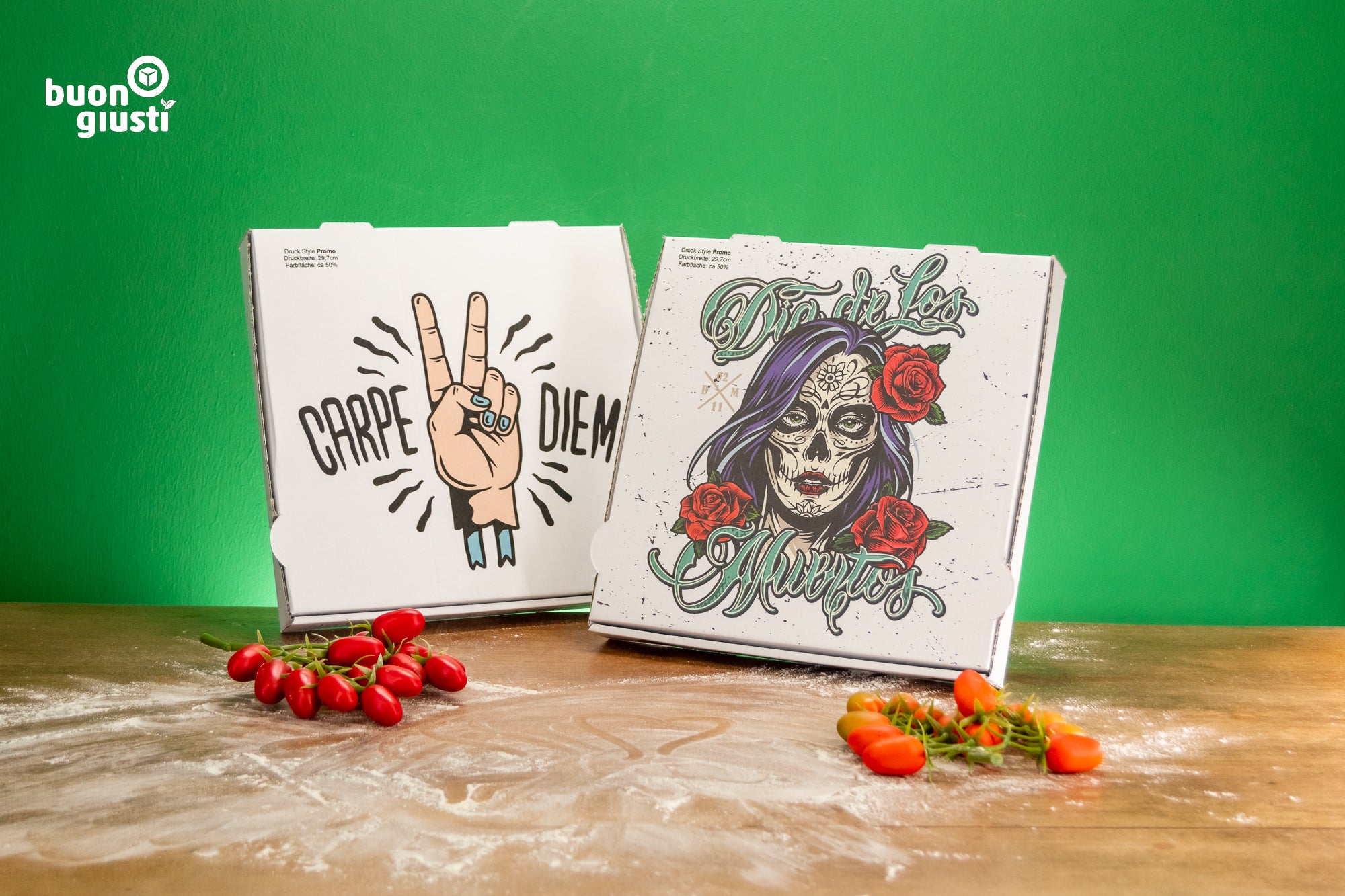 Personalized pizza boxes for events – from 25 pieces with your own design