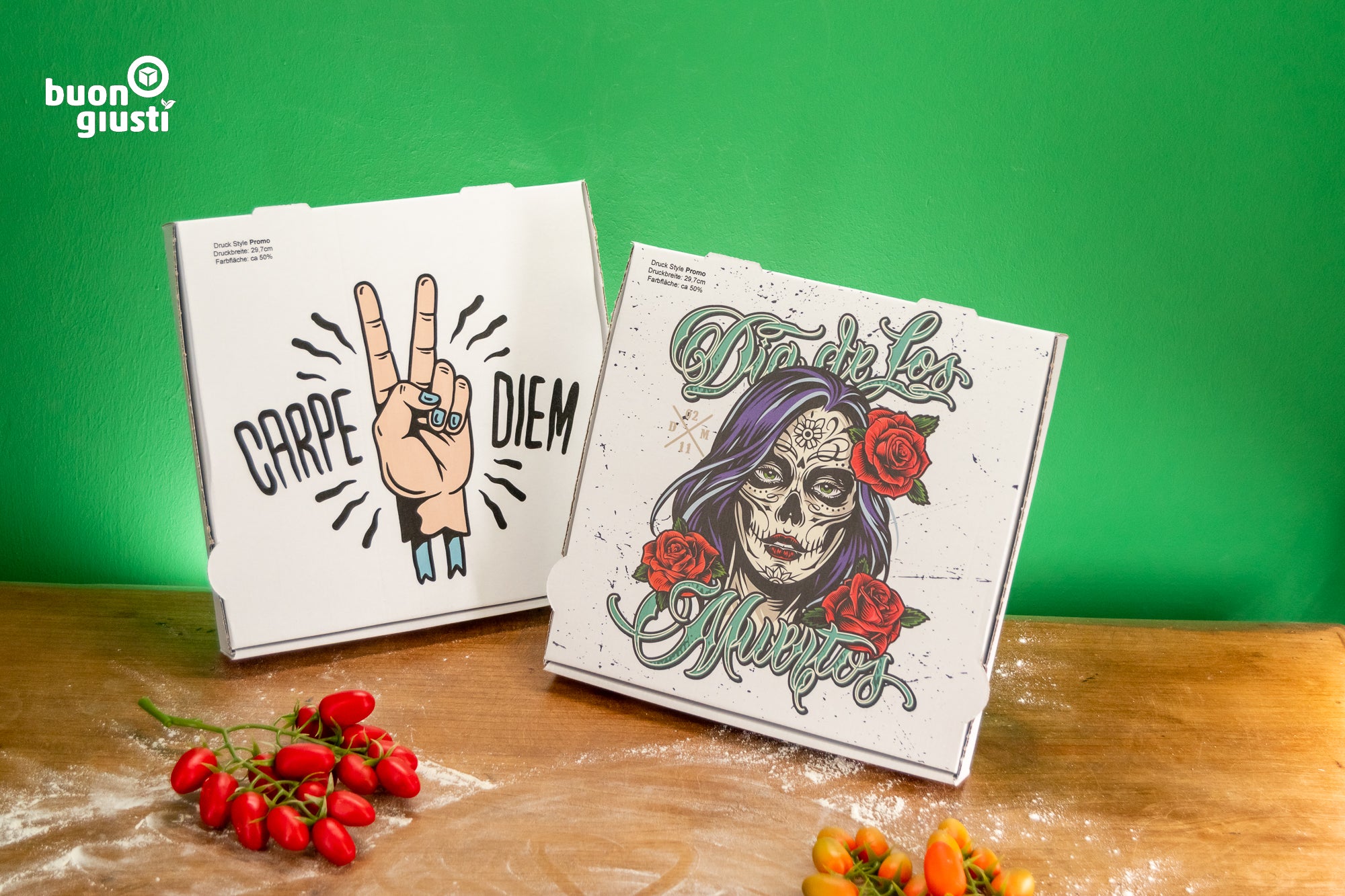 Personalized pizza boxes for events – from 25 pieces with your own design