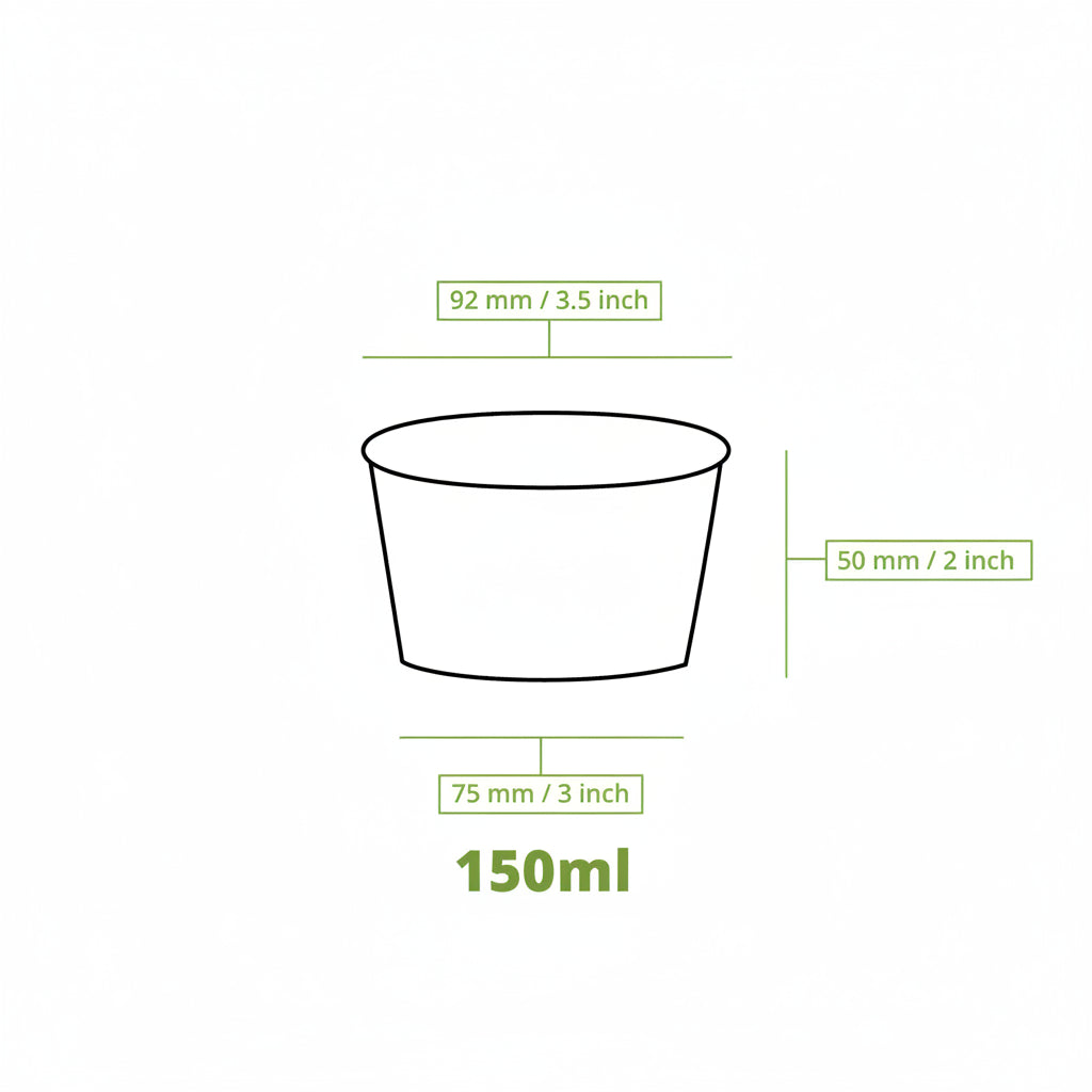 Ice cream cups for ice cream and desserts - PE-coated - 1,000 pieces