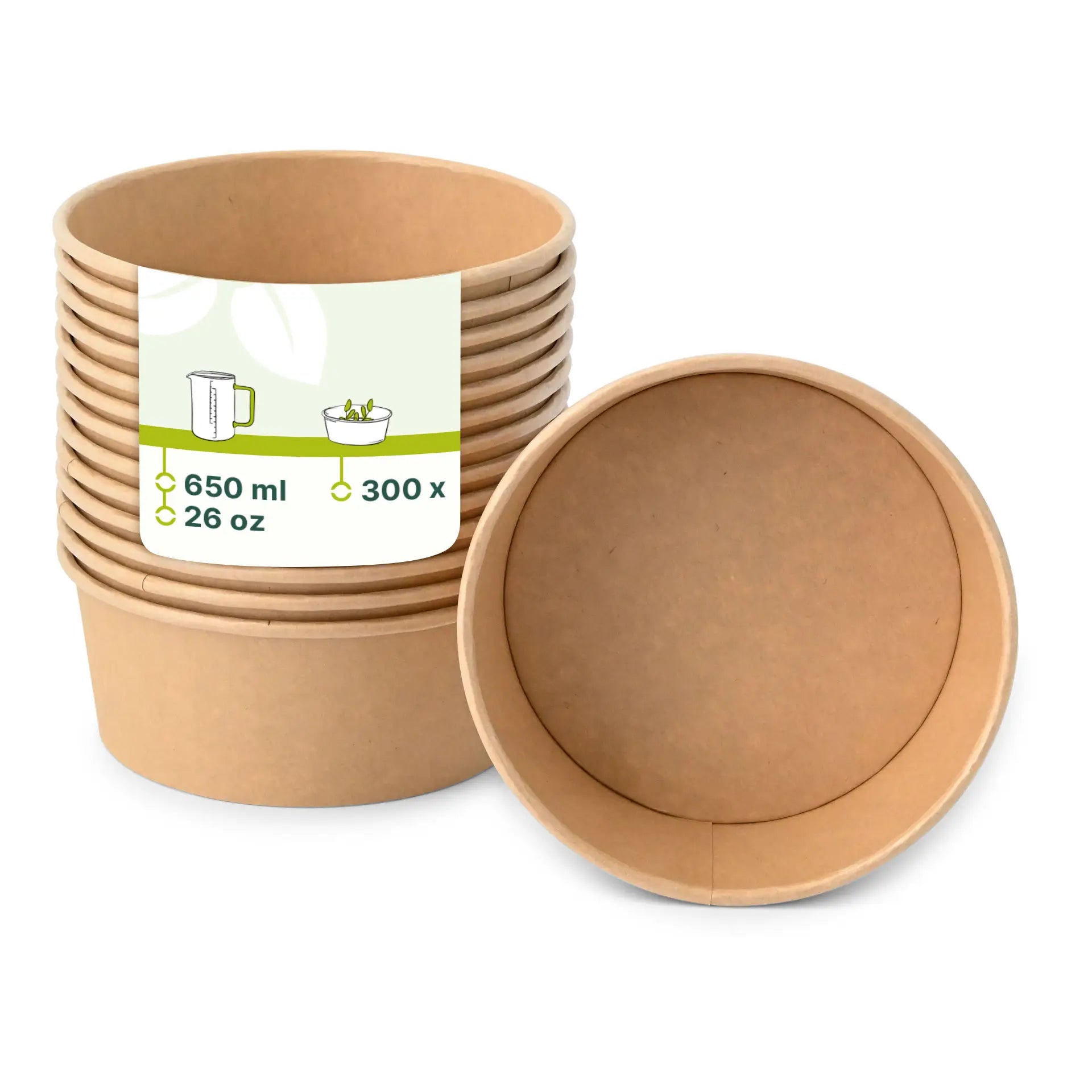 Vassoio in cartone di origine biologica, rivestito in PE