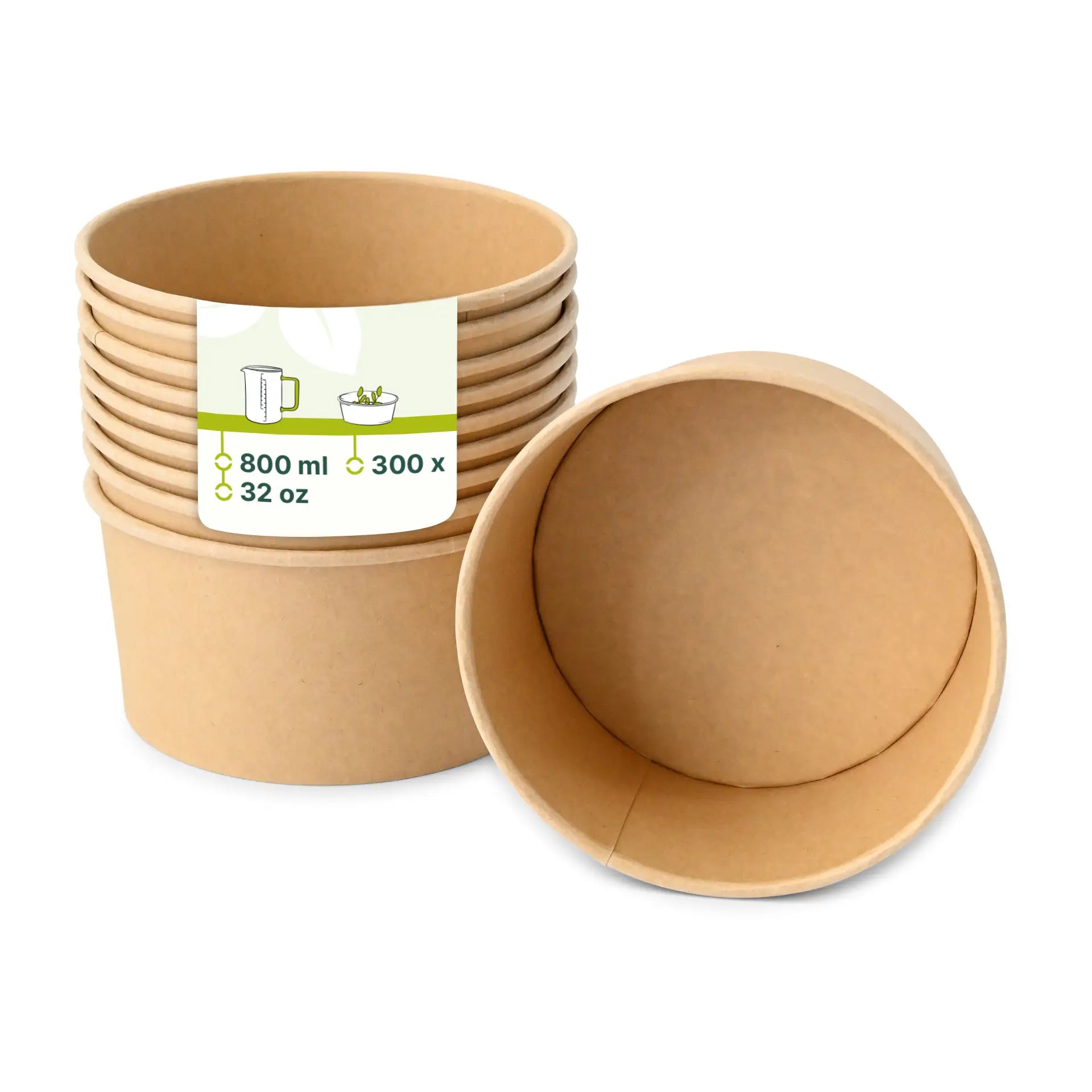 Vassoio in cartone di origine biologica, rivestito in PE