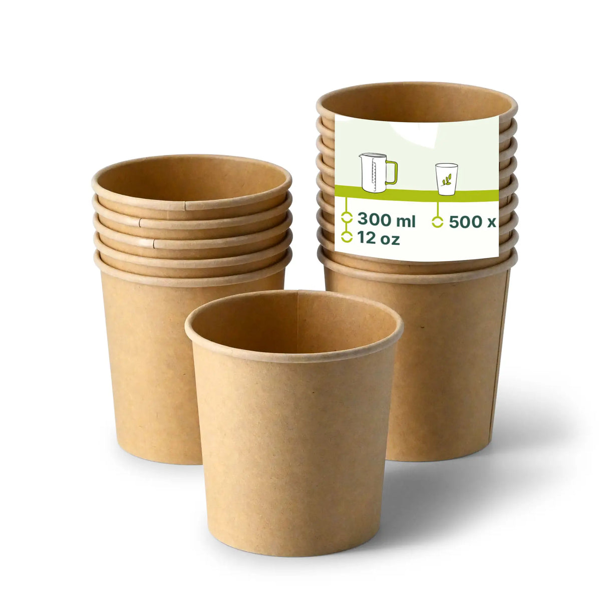 Bicchieri da zuppa da asporto (rivestiti in PE) - tutte le dimensioni - 500 pezzi