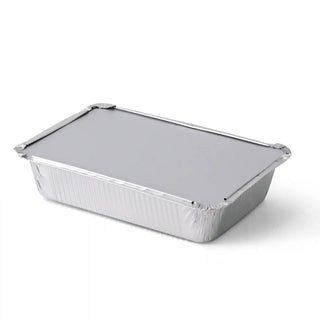 Bandejas de aluminio con tapa, 21,4 x 14,9 x 4,3 cm, 845 ml, rectangulares, 1.000 unidades