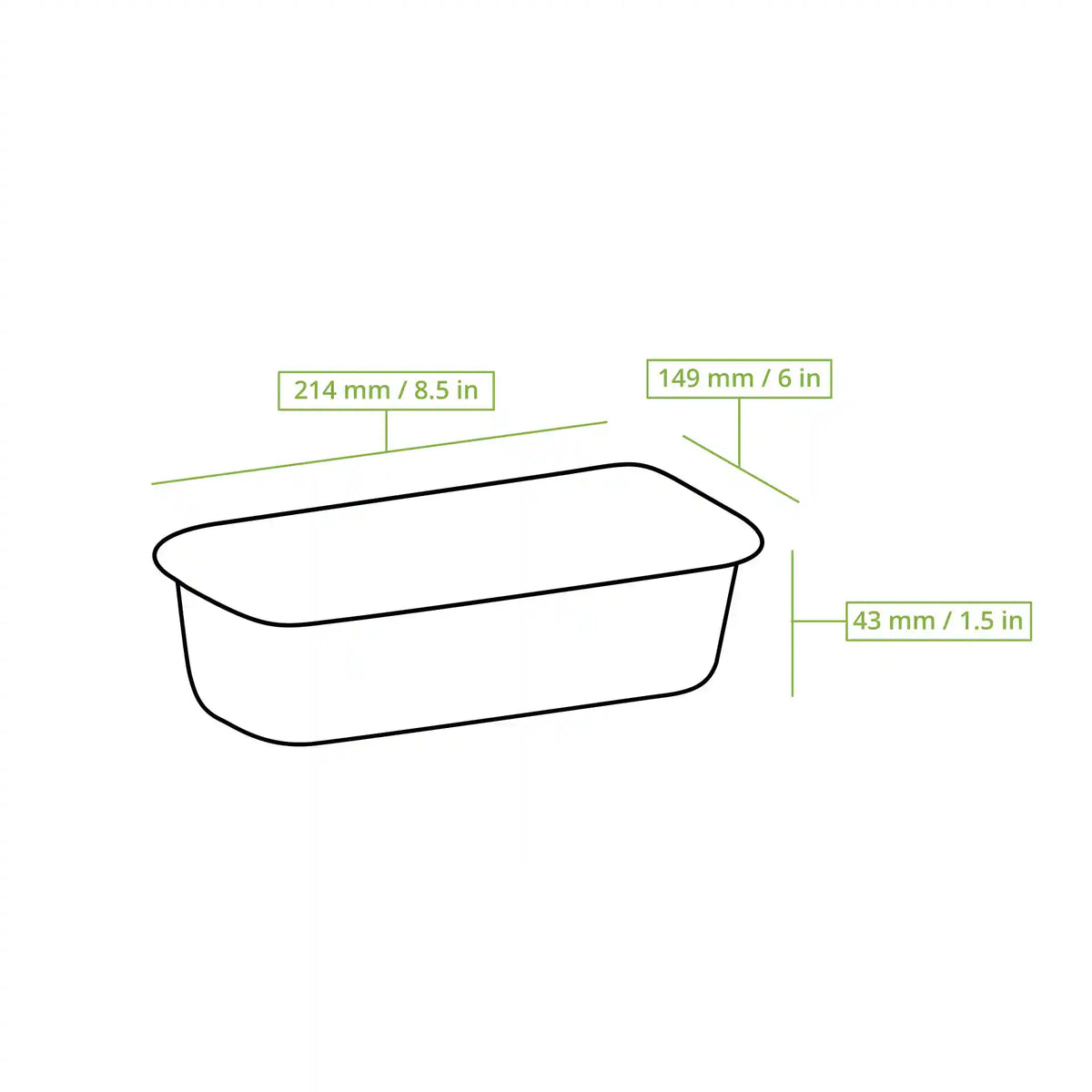 Bandejas de aluminio con tapa, 21,4 x 14,9 x 4,3 cm, 845 ml, rectangulares, 1.000 unidades
