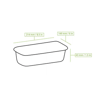 Bandejas de aluminio con tapa, 21,4 x 14,9 x 4,3 cm, 845 ml, rectangulares, 1.000 unidades