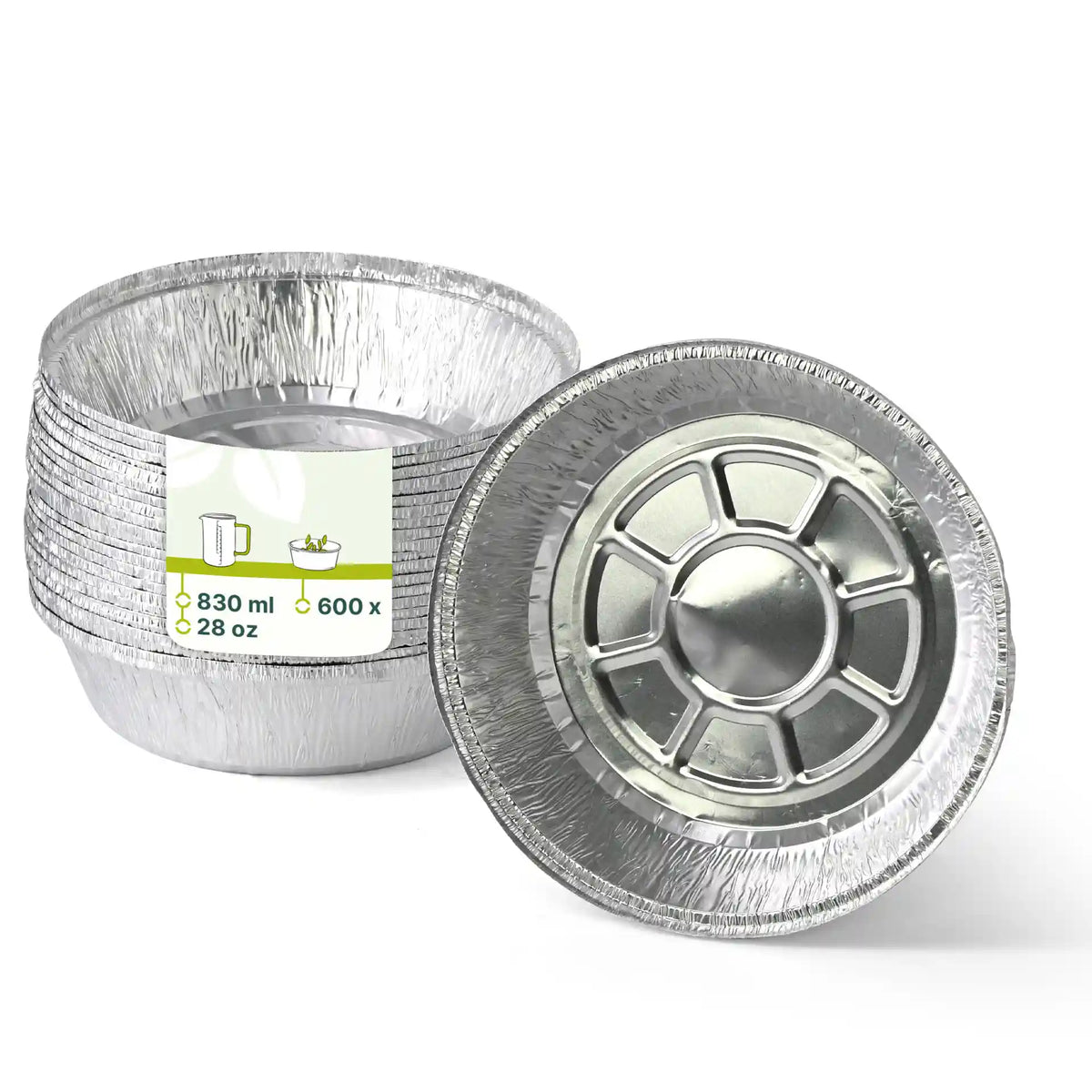 Barquettes rondes en aluminium avec couvercle, 830 ml, Ø 180 mm, 600 pcs.