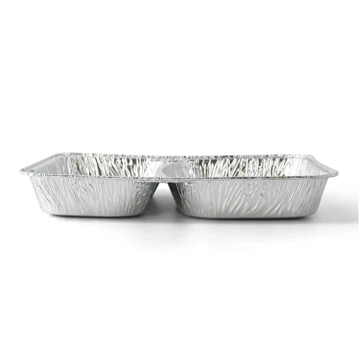 Vaschette menu in alluminio con coperchio 23 x 18 x 3 cm, 2 scomparti, rettangolari | 1.000 pz.