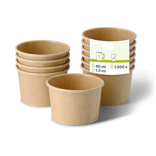 Set di coppette monoporzione e coperchi in rPET abbinati (Ø 62 mm) - 1.000 pezzi.