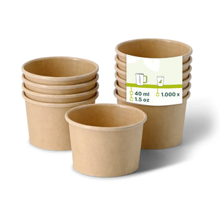 Portionsbecher aus Karton 40 ml, Ø 62 mm, Detailansicht